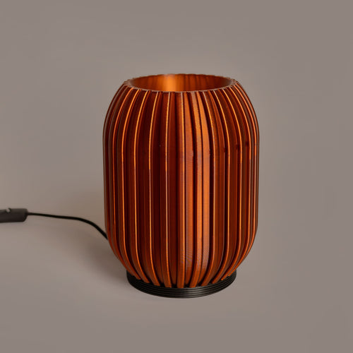Honeycomb Table Lamp Brown lit