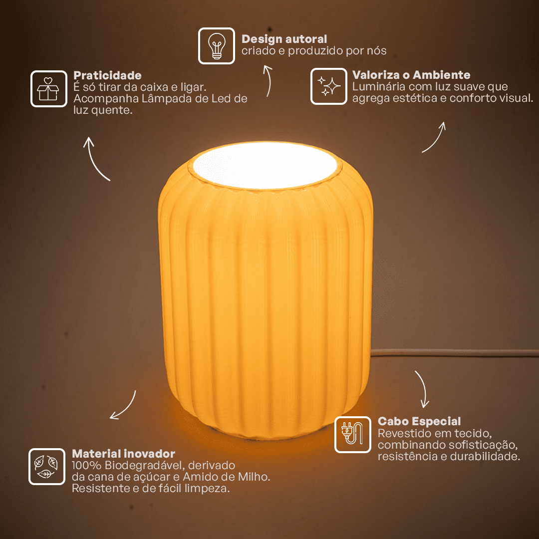 Aurora Table Lamp White lit