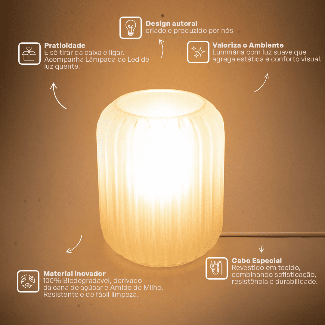 Aurora Table Lamp Translucent lit