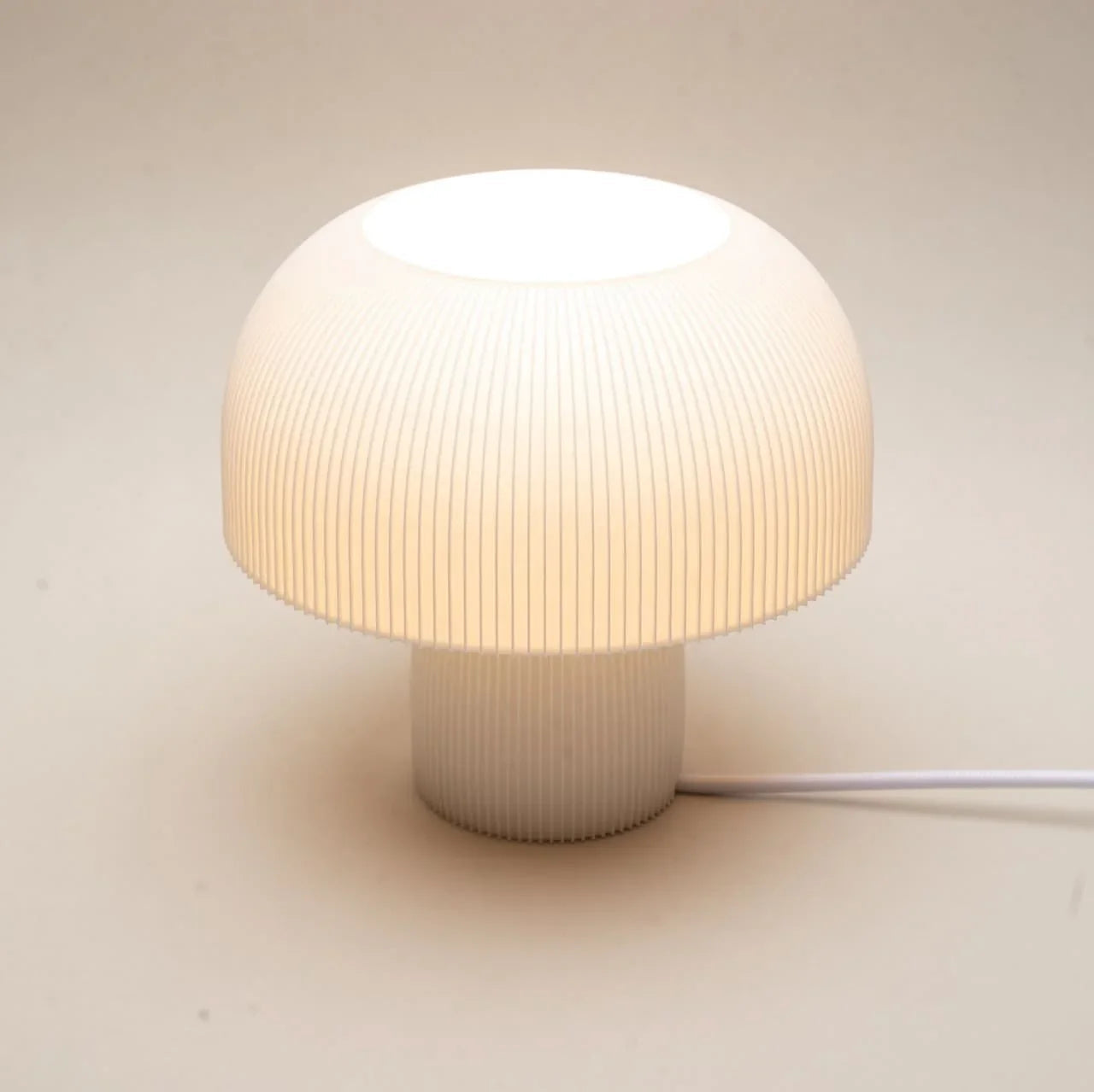 Large Mushroom Table Lamp lit