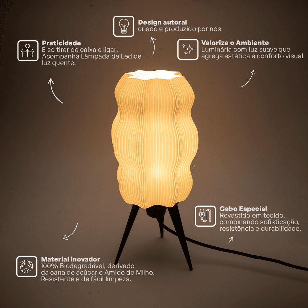 Velvet Table Lamp — White