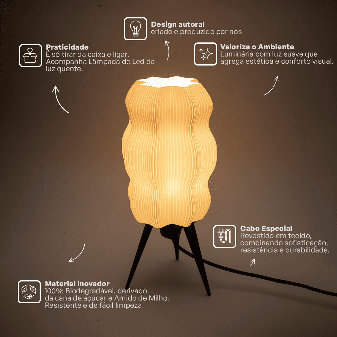 Velvet Table Lamp White lit