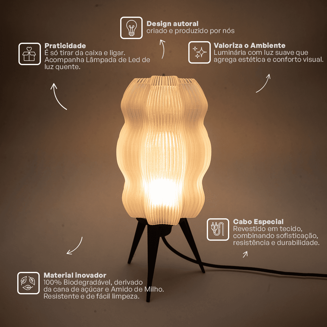 Velvet Table Lamp Translucent lit