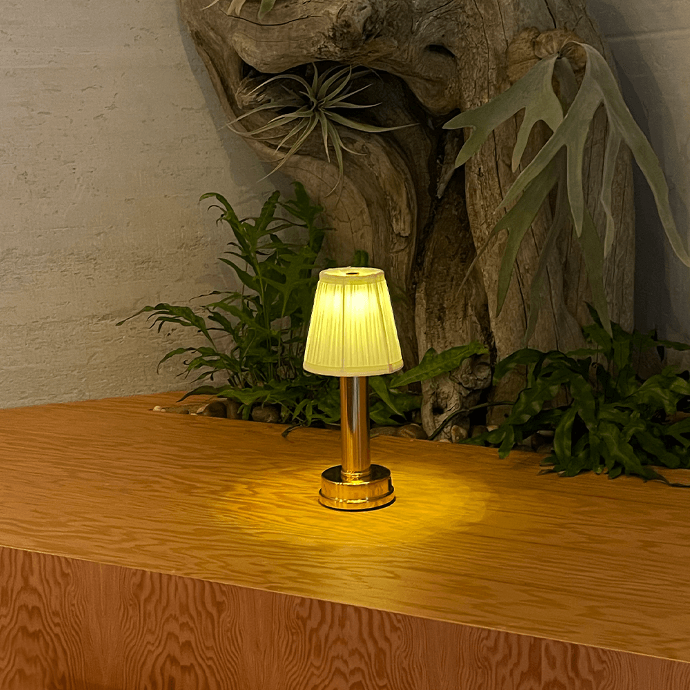 Doku Fabric Table Lamp cafe setting