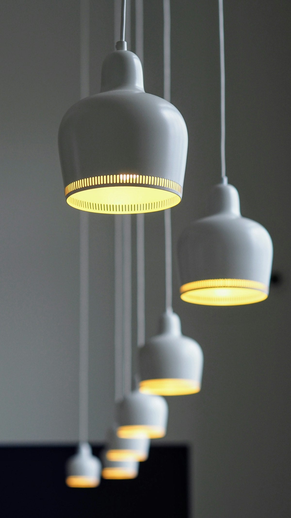 Vintage Edison Cluster Pendant 3-Light | LumixyLab — Row of chandeliers hotel hall